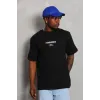 Unisex Oversize Baskılı Bisiklet Yaka T-Shirt - Siyah - 93262 Unisex Oversize Baskılı Bisiklet Yaka T-Shirt - Siyah - 93262