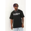 Unisex Oversize Baskılı Bisiklet Yaka T-Shirt - Siyah - 93265 Unisex Oversize Baskılı Bisiklet Yaka T-Shirt - Siyah - 93265