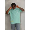 Unisex Oversize Baskılı Bisiklet Yaka T-Shirt - Mint Yeşili - 93306 Unisex Oversize Baskılı Bisiklet Yaka T-Shirt - Mint Yeşili - 93306