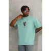 Unisex Oversize Baskılı Bisiklet Yaka T-Shirt - Mint Yeşili - 93309 Unisex Oversize Baskılı Bisiklet Yaka T-Shirt - Mint Yeşili - 93309