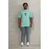 Unisex Oversize Baskılı Bisiklet Yaka T-Shirt - Mint Yeşili - 93309 Unisex Oversize Baskılı Bisiklet Yaka T-Shirt - Mint Yeşili - 93309