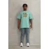 Unisex Oversize Baskılı Bisiklet Yaka T-Shirt - Mint Yeşili - 93316 Unisex Oversize Baskılı Bisiklet Yaka T-Shirt - Mint Yeşili - 93316
