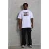 Unisex Oversize Baskılı Bisiklet Yaka T-Shirt - Beyaz - 93317 Unisex Oversize Baskılı Bisiklet Yaka T-Shirt - Beyaz - 93317