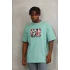 Unisex Oversize Baskılı Bisiklet Yaka T-Shirt - Mint Yeşili - 93319 Unisex Oversize Baskılı Bisiklet Yaka T-Shirt - Mint Yeşili - 93319