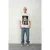 Unisex Baskılı Bisiklet Yaka Oversize T-Shirt - Beyaz - 93375 Unisex Baskılı Bisiklet Yaka Oversize T-Shirt - Beyaz - 93375