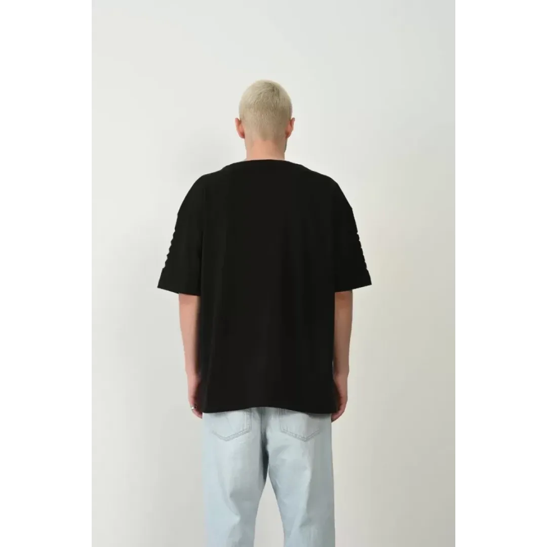 Unisex Baskılı Bisiklet Yaka Oversize T-Shirt - Siyah - 93376 Unisex Baskılı Bisiklet Yaka Oversize T-Shirt - Siyah - 93376