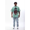 Unisex Oversize Baskılı Bisiklet Yaka T-Shirt - Mint Yeşili - 93517 Unisex Oversize Baskılı Bisiklet Yaka T-Shirt - Mint Yeşili - 93517