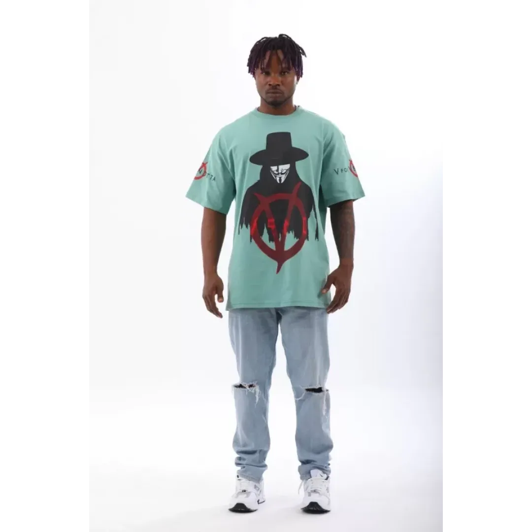 Unisex Oversize Baskılı Bisiklet Yaka T-Shirt - Mint Yeşili - 93517 Unisex Oversize Baskılı Bisiklet Yaka T-Shirt - Mint Yeşili - 93517