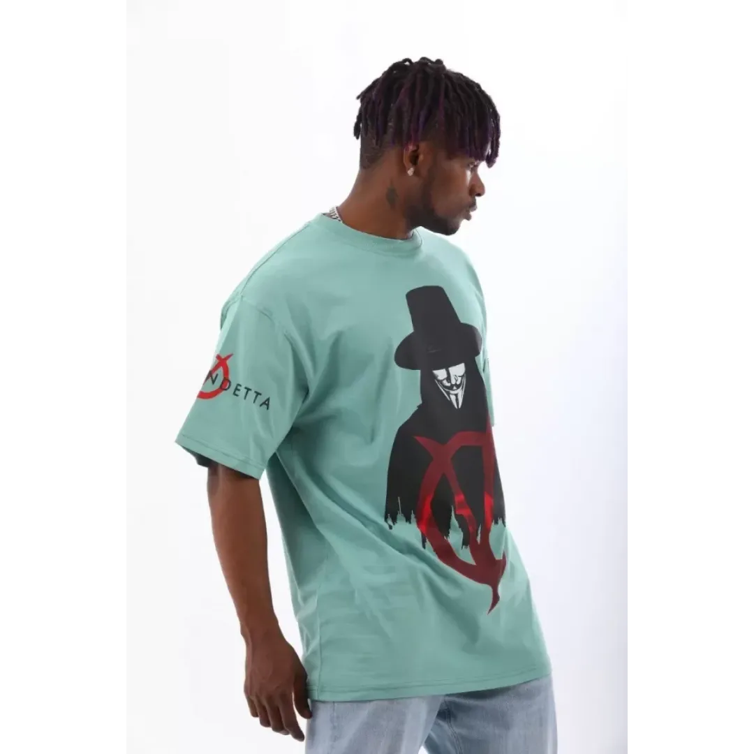 Unisex Oversize Baskılı Bisiklet Yaka T-Shirt - Mint Yeşili - 93517 Unisex Oversize Baskılı Bisiklet Yaka T-Shirt - Mint Yeşili - 93517