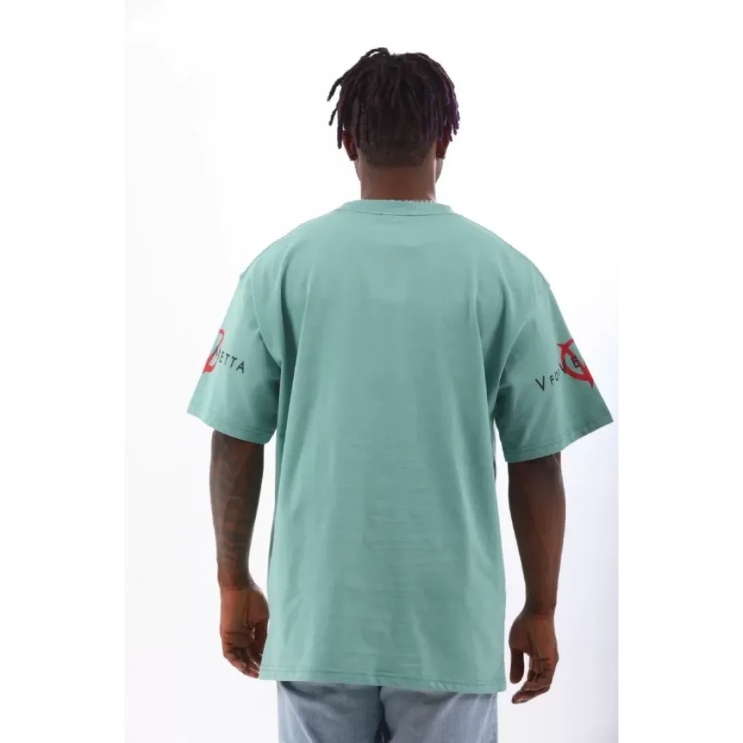 Unisex Oversize Baskılı Bisiklet Yaka T-Shirt - Mint Yeşili - 93517 Unisex Oversize Baskılı Bisiklet Yaka T-Shirt - Mint Yeşili - 93517