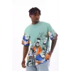 Unisex Oversize Baskılı Bisiklet Yaka T-Shirt - Mint Yeşili - 93528 Unisex Oversize Baskılı Bisiklet Yaka T-Shirt - Mint Yeşili - 93528
