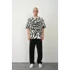 Unisex Baskılı Bisiklet Yaka Oversize T-Shirt - Beyaz - 93595 Unisex Baskılı Bisiklet Yaka Oversize T-Shirt - Beyaz - 93595