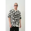 Unisex Baskılı Bisiklet Yaka Oversize T-Shirt - Beyaz - 93595 Unisex Baskılı Bisiklet Yaka Oversize T-Shirt - Beyaz - 93595