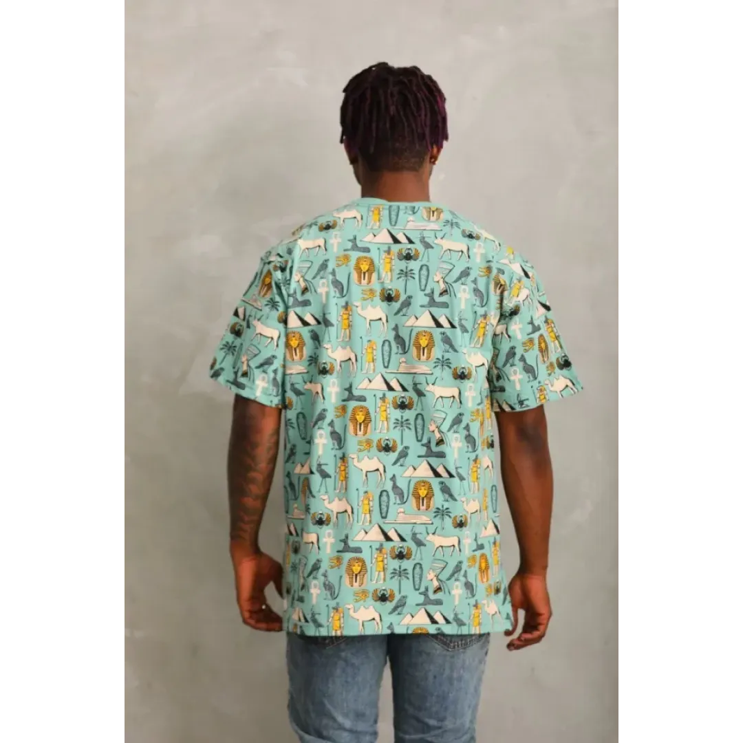 Unisex Oversize Baskılı Bisiklet Yaka T-Shirt - Mint Yeşili - 93751 Unisex Oversize Baskılı Bisiklet Yaka T-Shirt - Mint Yeşili - 93751