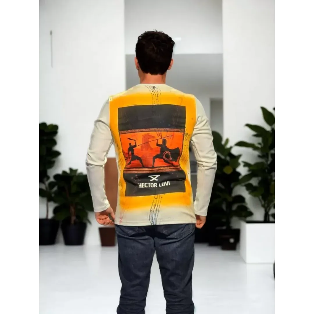 Unisex Bisiklet Yaka Uzun Kollu T-Shirt - Beyaz - 94805 Unisex Bisiklet Yaka Uzun Kollu T-Shirt - Beyaz - 94805