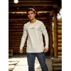 Unisex Bisiklet Yaka Uzun Kollu T-Shirt - Beyaz - 94806 Unisex Bisiklet Yaka Uzun Kollu T-Shirt - Beyaz - 94806