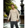 Unisex Bisiklet Yaka Uzun Kollu T-Shirt - Beyaz - 94808 Unisex Bisiklet Yaka Uzun Kollu T-Shirt - Beyaz - 94808