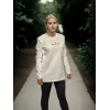 Unisex Bisiklet Yaka Uzun Kollu T-Shirt - Beyaz - 94814 Unisex Bisiklet Yaka Uzun Kollu T-Shirt - Beyaz - 94814