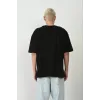 Unisex Basic Bisiklet Yaka Oversize T-Shirt - Siyah - 94822 Unisex Basic Bisiklet Yaka Oversize T-Shirt - Siyah - 94822