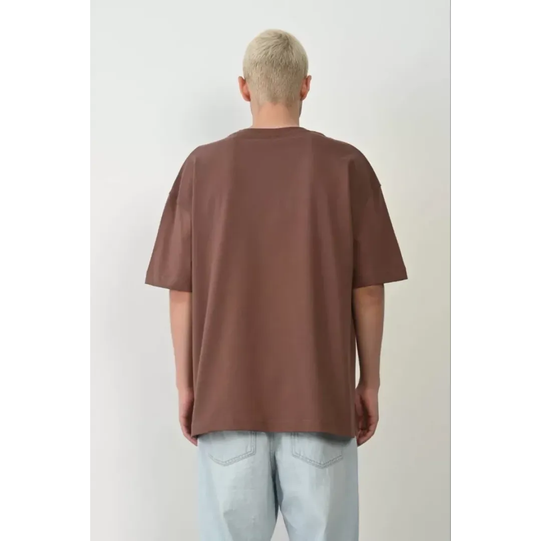 Unisex Basic Bisiklet Yaka Oversize T-Shirt - Mürdüm - 94823 Unisex Basic Bisiklet Yaka Oversize T-Shirt - Mürdüm - 94823