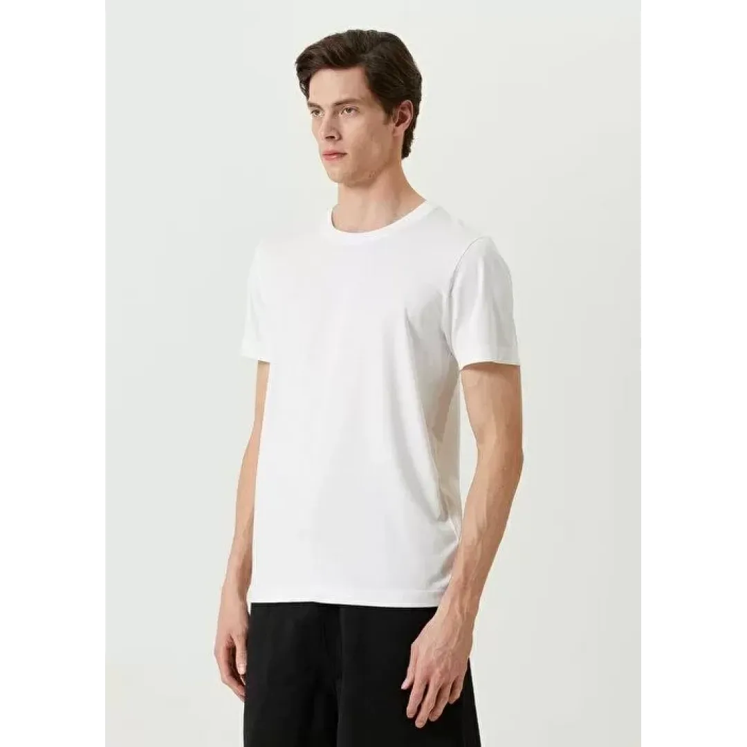 Unisex Basic Bisiklet Yaka Regular T-Shirt - Beyaz - 94825