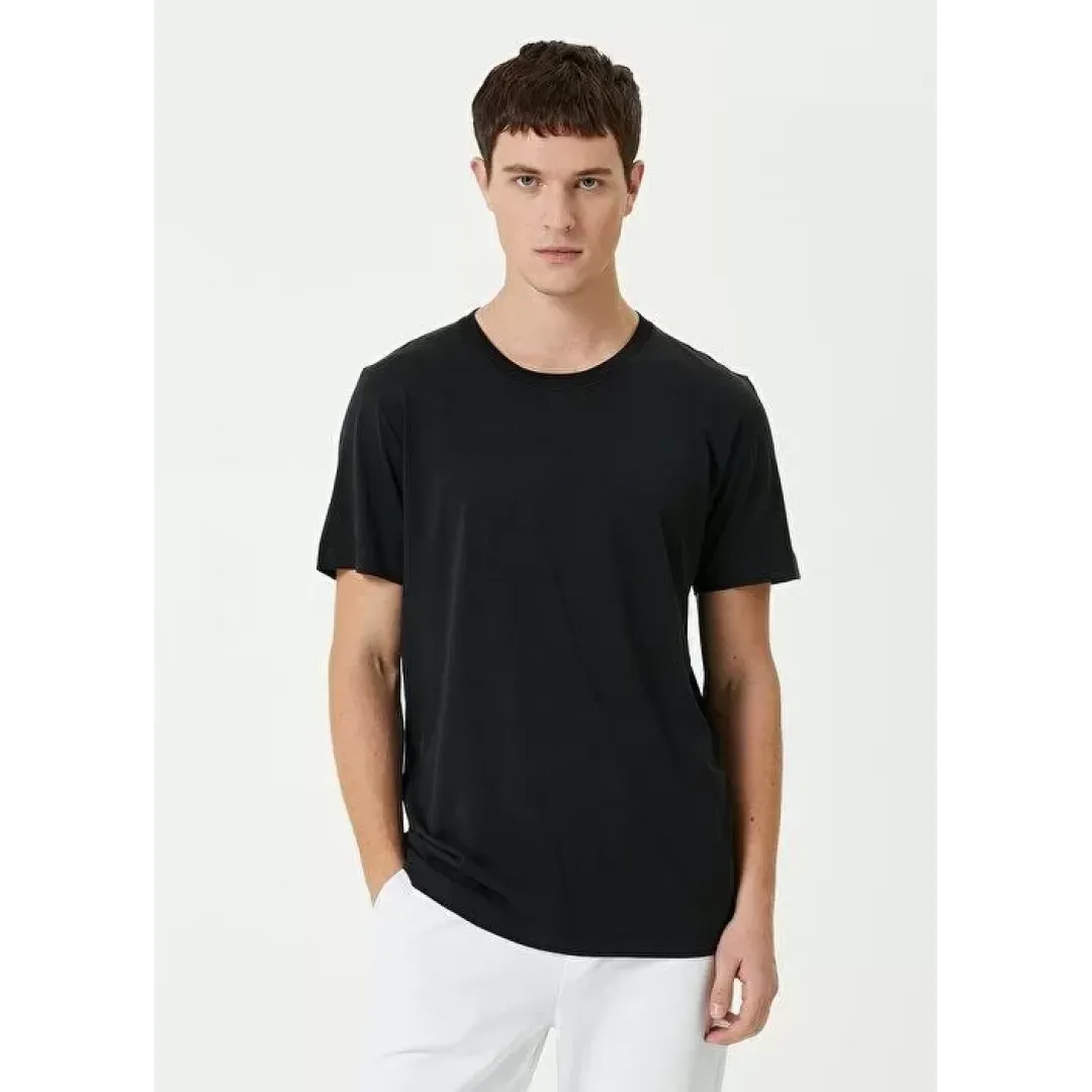 Unisex Basic Bisiklet Yaka Regular T-Shirt - Siyah - 94826 Unisex Basic Bisiklet Yaka Regular T-Shirt - Siyah - 94826