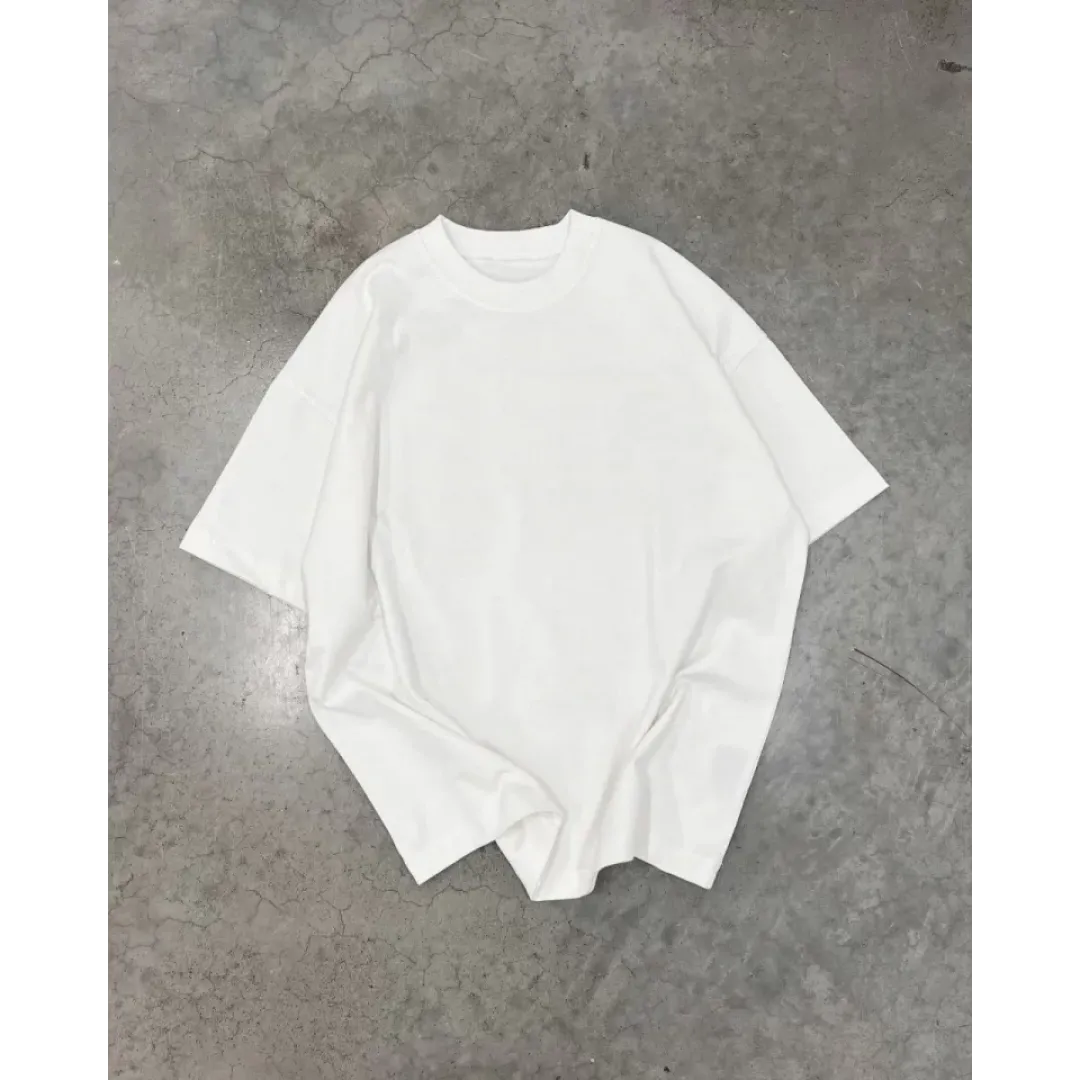 Unisex Basic Bisiklet Yaka Oversize T-Shirt - Beyaz - 94833 Unisex Basic Bisiklet Yaka Oversize T-Shirt - Beyaz - 94833