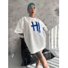 Unisex Nakış İşlemeli T-Shirt - Beyaz - 95058 Unisex Nakış İşlemeli T-Shirt - Beyaz - 95058
