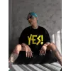 Unisex Nakış İşlemeli T-Shirt - Siyah - 95060 Unisex Nakış İşlemeli T-Shirt - Siyah - 95060