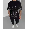 Unisex Nakış İşlemeli T-Shirt - Siyah - 95069 Unisex Nakış İşlemeli T-Shirt - Siyah - 95069