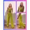 Askı Detaylı Crop Ve Pantolon Takım - Açık Yeşil - 95566 Askı Detaylı Crop Ve Pantolon Takım - Açık Yeşil - 95566