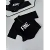 Unisex Baskılı Yarım Fermuarlı T-Shirt - Siyah - 95707 Unisex Baskılı Yarım Fermuarlı T-Shirt - Siyah - 95707