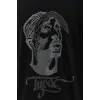 Unisex Oversize Taşlı Bisiklet Yaka T-Shirt - Siyah - 95723 Unisex Oversize Taşlı Bisiklet Yaka T-Shirt - Siyah - 95723