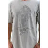 Unisex Oversize Taşlı Bisiklet Yaka T-Shirt - Gri - 95725 Unisex Oversize Taşlı Bisiklet Yaka T-Shirt - Gri - 95725
