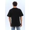 Unisex Oversize Taşlı Bisiklet Yaka T-Shirt - Siyah - 95729 Unisex Oversize Taşlı Bisiklet Yaka T-Shirt - Siyah - 95729