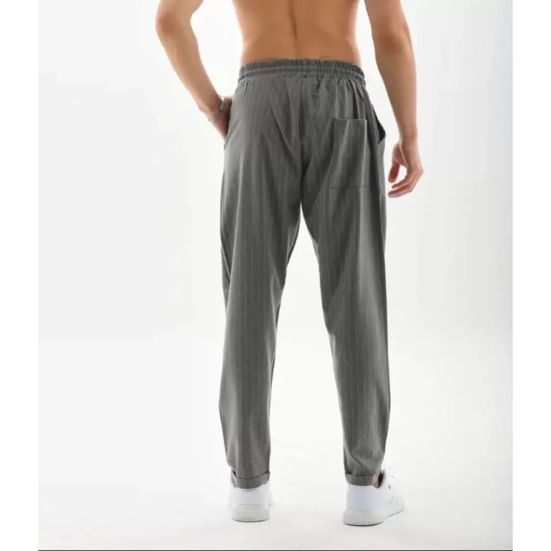 Unisex Çizgili Eşofman Altı - Füme - 96067 Unisex Çizgili Eşofman Altı - Füme - 96067