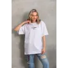 Unisex Baskılı Oversize T-Shirt - Beyaz - 96228 Unisex Baskılı Oversize T-Shirt - Beyaz - 96228
