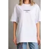 Unisex Baskılı Oversize T-Shirt - Beyaz - 96228 Unisex Baskılı Oversize T-Shirt - Beyaz - 96228