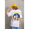 Unisex Baskılı Oversize T-Shirt - Beyaz - 96229 Unisex Baskılı Oversize T-Shirt - Beyaz - 96229
