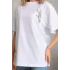 Unisex Baskılı Oversize T-Shirt - Beyaz - 96229 Unisex Baskılı Oversize T-Shirt - Beyaz - 96229