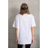 Unisex Taş Desenli Oversize T-Shirt - Beyaz - 96233 Unisex Taş Desenli Oversize T-Shirt - Beyaz - 96233