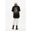 Unisex Baskılı Oversize T-Shirt - Siyah - 96247 Unisex Baskılı Oversize T-Shirt - Siyah - 96247