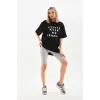 Unisex Baskılı Oversize T-Shirt - Siyah - 96250 Unisex Baskılı Oversize T-Shirt - Siyah - 96250