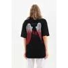 Unisex Baskılı Oversize T-Shirt - Siyah - 96251 Unisex Baskılı Oversize T-Shirt - Siyah - 96251