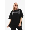 Unisex Taş Desenli Oversize T-Shirt - Beyaz - 96254 Unisex Taş Desenli Oversize T-Shirt - Beyaz - 96254
