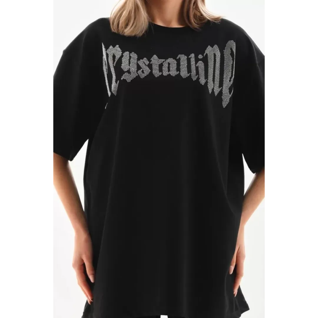 Unisex Taş Desenli Oversize T-Shirt - Beyaz - 96254 Unisex Taş Desenli Oversize T-Shirt - Beyaz - 96254