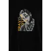 Unisex Baskılı Oversize T-Shirt - Siyah - 96308