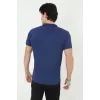 Erkek Yakalı Slim Fit Pike Çizgili T-Shirt - Mavi - 97382 Erkek Yakalı Slim Fit Pike Çizgili T-Shirt - Mavi - 97382