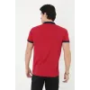 Erkek Yakalı Slim Fit Baskılı T-Shirt - Kırmızı - 97387 Erkek Yakalı Slim Fit Baskılı T-Shirt - Kırmızı - 97387