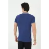 Erkek Yakalı Slim Fit Baskılı T-Shirt - Mavi - 97388 Erkek Yakalı Slim Fit Baskılı T-Shirt - Mavi - 97388